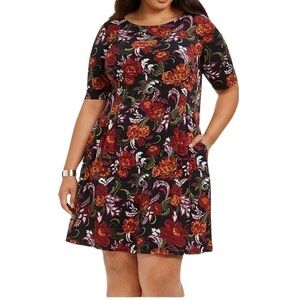 CONNECTED APPAREL Knee-length Plus Size Floral Knit Dress 14W NEW